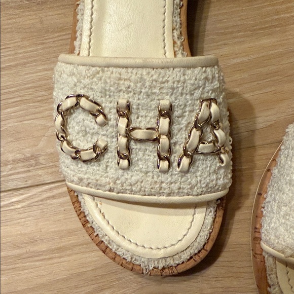 Chanel Beige Slide Sandals - Picture 3 of 7